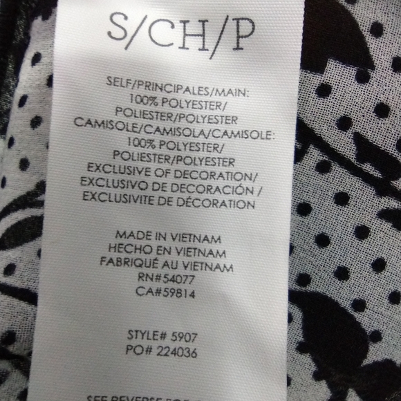 Cabi Everything Top Women's S Black Floral Babydoll Retro 90s Beach Vacation - Picture 10 of 10